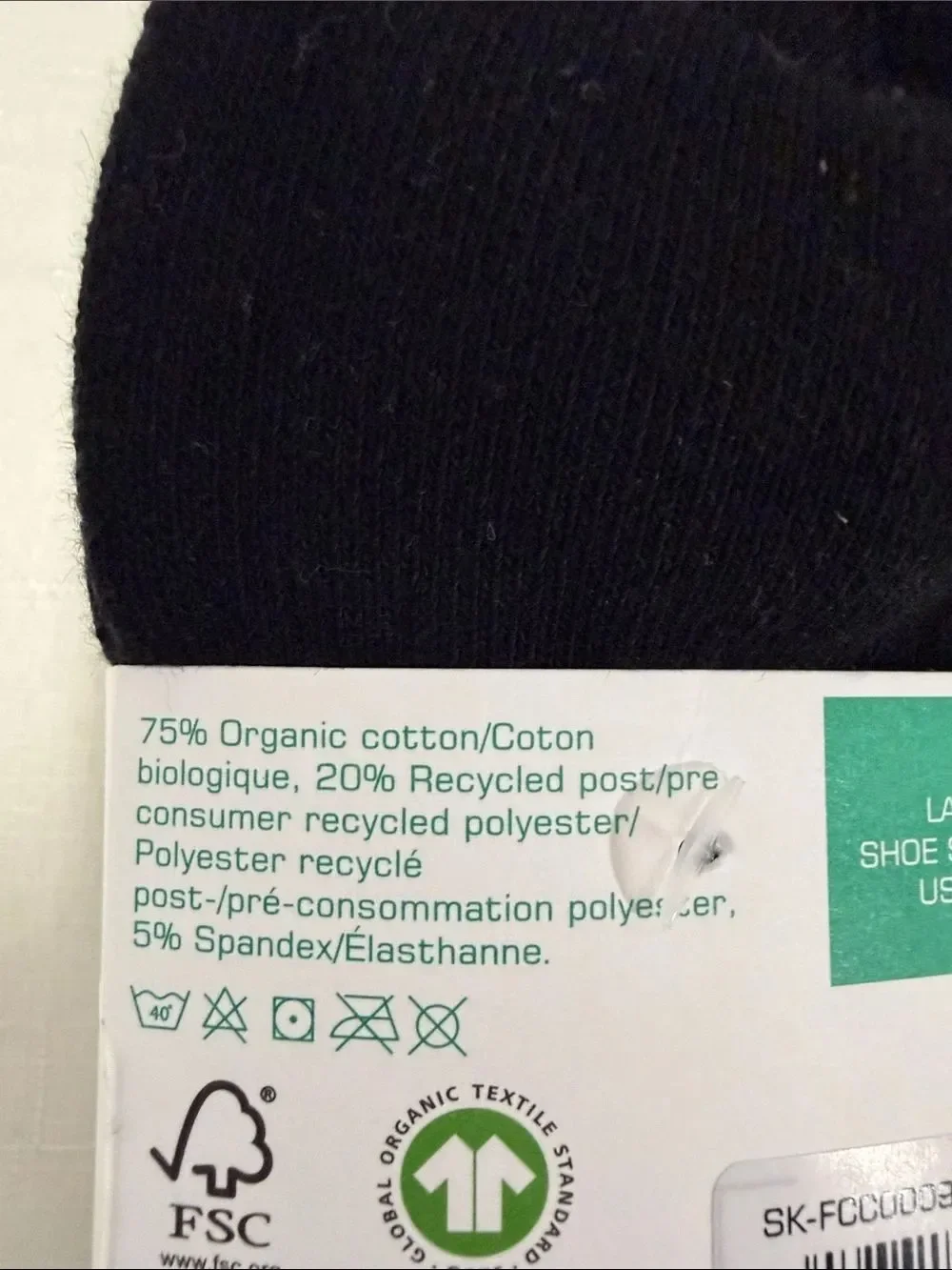 French Connection 5pk White Heather Silver Black Organic Cotton Blend Knit Socks